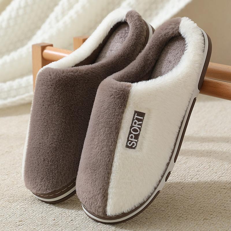 Women Men Slippers Autumn Winter Cute Casual Flat Shoes House Indoor Bedroom Home Cotton Comfortable Sliders Thick Warm Slippers Couples Lovers