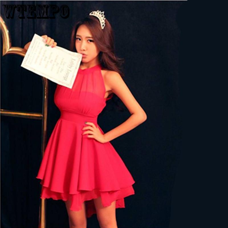 Irregular Large Swing Mesh Stitching Dress Perspective Collar Sleeveless Slim Chiffon Dress
