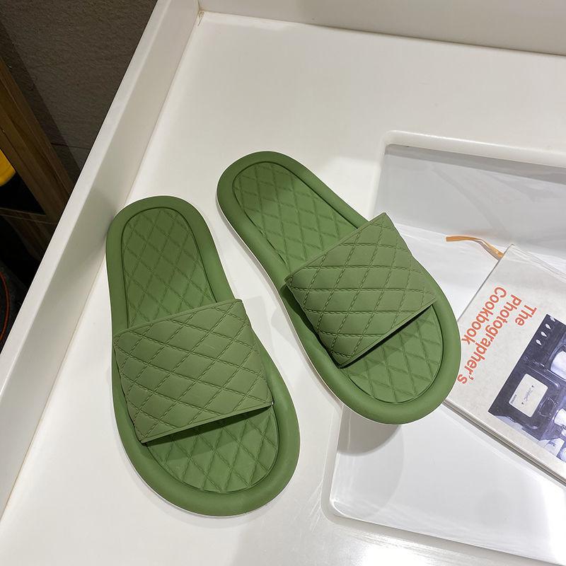 Korean Style Simple Slippers Female Summer Fashion Indoor Home Non-slip Solid Color Sandals External Wear Beach Shoes