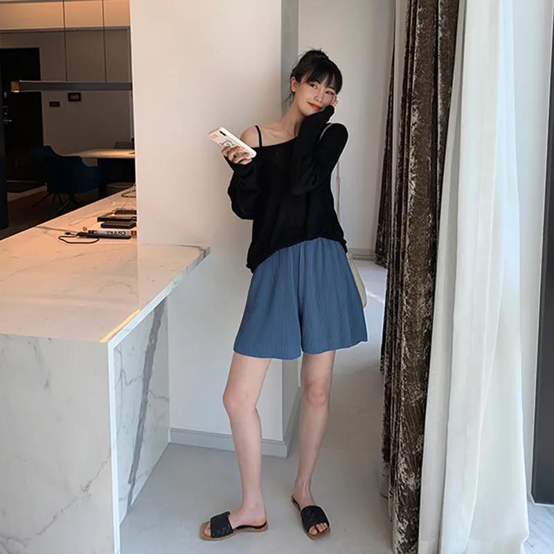 Plus Size Women's 200 Kg Loose Wild Straight High Waist Five-point Pants Casual Wide-leg Shorts Women Summer