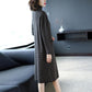 Autumn Winter Loose Knit Dress Female Long Plus Size Sweater Dress Turtleneck  Pullover Sweater Dress with Pockets