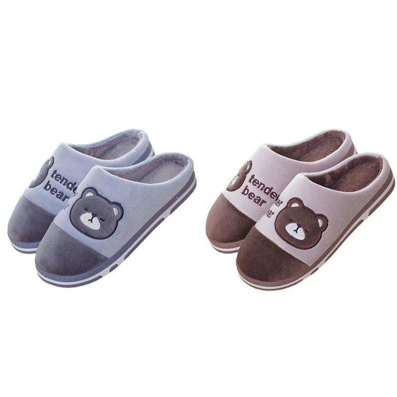 Thick-soled Non-slip Household Couple Slippers Warm Thick Plush Slippers Winter Unisex Indoor Cotton Slippers