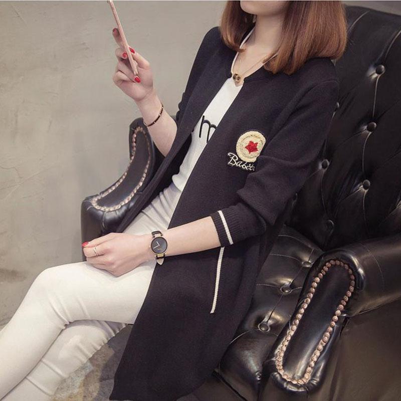 Spring and Autumn Loose Casual Sweater Mid-length Knitted Cardigan Jacket Women Fashion Simple Women's Jacket
