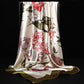 Flower Wrap Shawl Square Silk Imitation Satin Women Elegant Scarf  All-match Headscarf Sunscreen Gauze Shawl