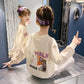 Girls Spring and Autumn Loose Leisure and Comfortable Pullover Round Neck Sweater + Sports Pants Set Children's Sports and Leisure Two-piece Set