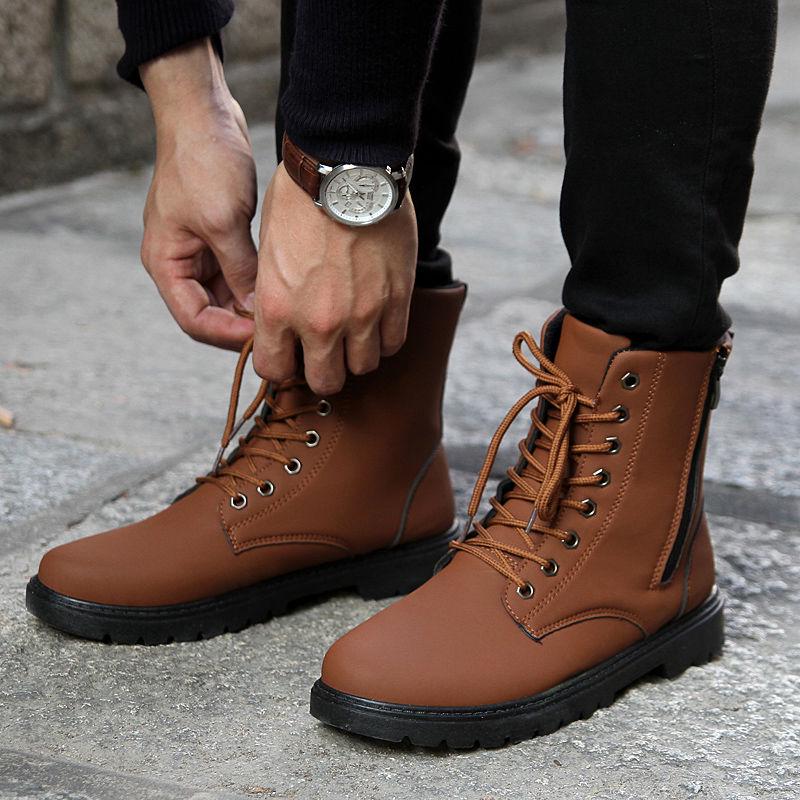 British Style Retro Men's Martin Boots Military Boots Work Boots High Top Shoes All-match Boots Men