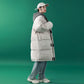 Winter Padded Jacket Female Student Korean Style Loose Mid-length Fake Two-piece Bread Suit Ins Hooded Cotton-padded Jacket