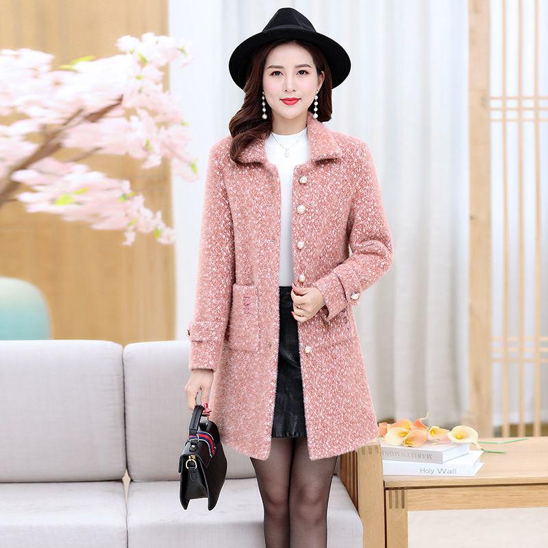 Winter Fashion and Elegant Women's Cotton Coat Mid-length Mink Velvet Thick Warm Fur Coat