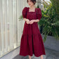 Female Simple Large Size Elegant Holiday Dress Summer High Waist Slim Vintage Gentle Solid Vacation Dress