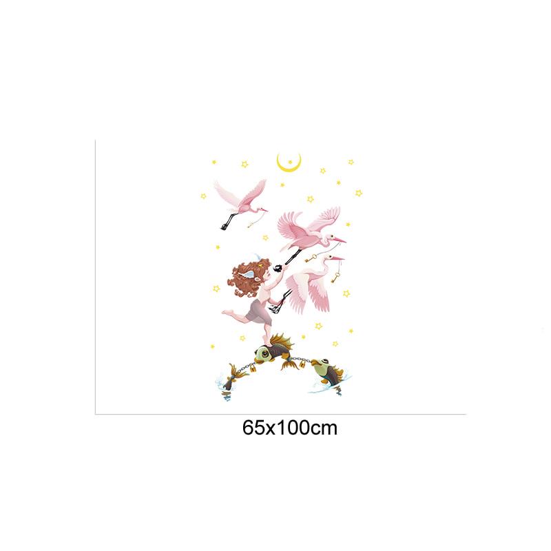 [Wall stickers] Cartoon Fish bird angel wall stickers for kids rooms nursery bathroom home decoratio