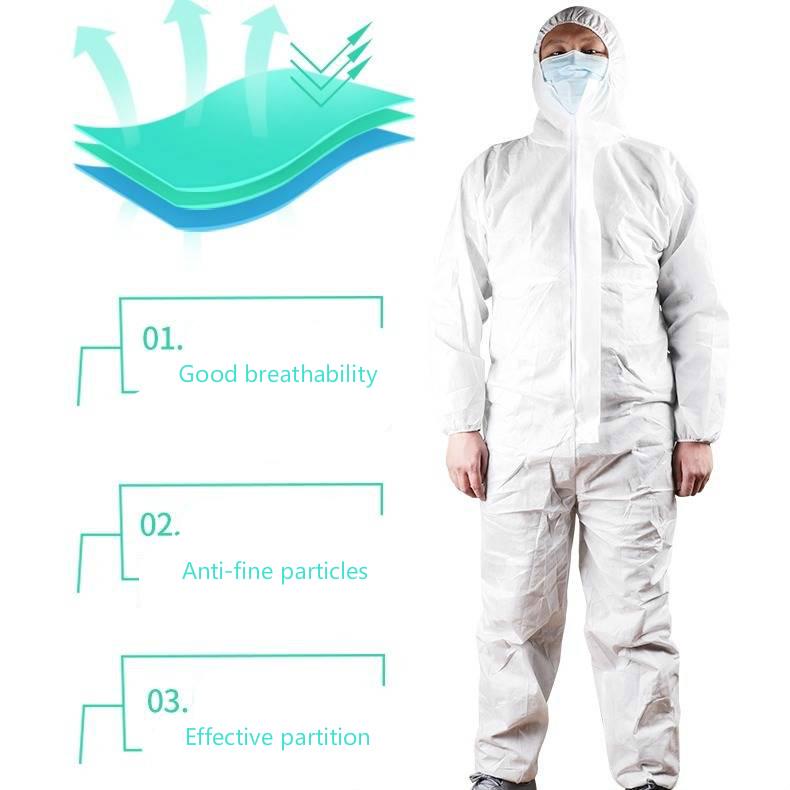 With Flexible Design Heat  Sealed Protective Clothing Prevent Particle Splashing