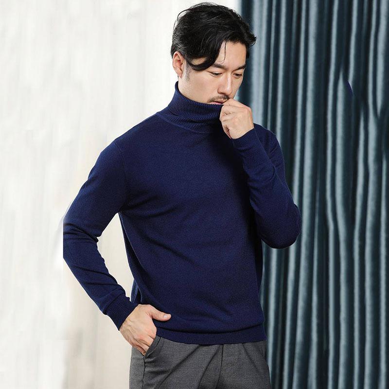 Christmas Sweater Men Clothes 2019 Winter Warm Mens Sweaters Casual Turtleneck Cashmere Pullover Men