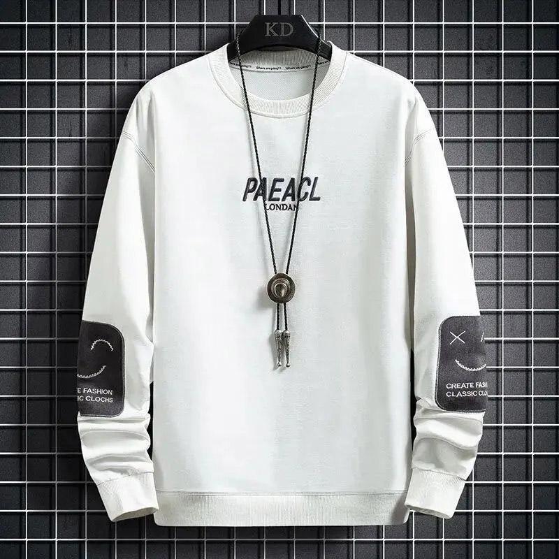 Spring and Autumn Sweater Men's Loose Round Neck Long-sleeved Sweater Korean Version All-match Solid Color Male Student Autumn Clothes