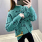 Korean Style Fashion Imitation Mink Fleece Sweater Half Turtleneck Knitted Long Sleeve Plush Sweater Loose Plus Size Cat Sweater