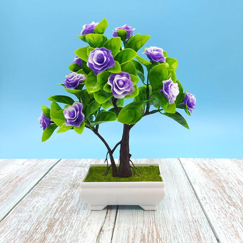 Artificial Plastic Flower Potted Plants Fake Flowers Fortune Tree Living Room Wine Cabinet Desktop Desk Desk Decoration Craft