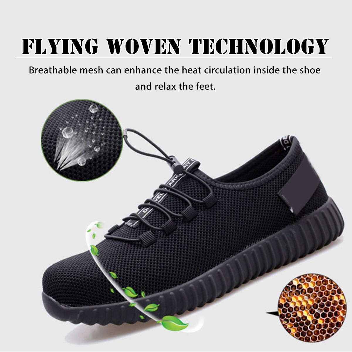 WTEMPO Mens Lightweight Steel Toe Safety Work Shoes Mesh Running Sneakers Shoes Steel