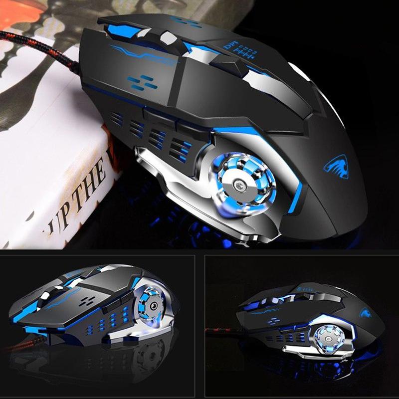 Wired Gaming Mechanical Computer Desktop Notebook Mouse Silver Eagle Gaming Mouse