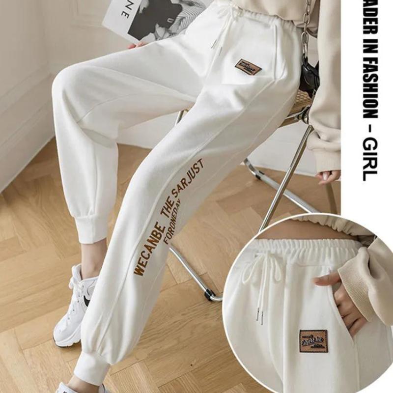Cotton Drawstring Sweatpants Women Korean Loose Spring and Summer High-waist All-match Casual Trendy Pants