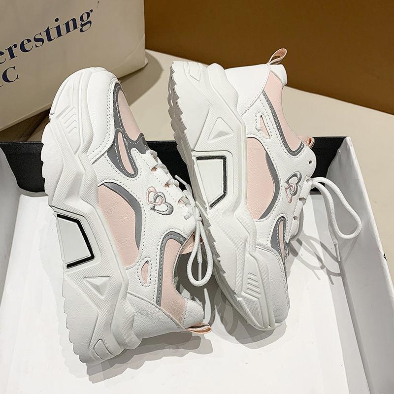 Thick-soled Heightened Comfortable Sneakers for Female Students Korean Version of All-match College Style Old Shoes