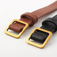 Golden Square Buckle Belt Retro Popular Non-porous Soft Belt Jeans with Women
