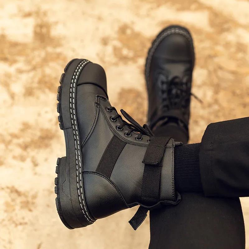 Summer Martin Boots Men's High-top British Style Korean Version of All-match Men's Shoes Locomotive Tooling Boots