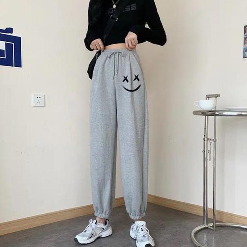 Gray Sweatpants Women's Loose-fitting Trousers Spring and Autumn and Summer Thin Section Was Thin Tide Casual Pants