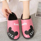 Winter Ladies Leather Warm Slippers Plus Velvet Thickening Plus Cotton Non-slip Wear-resistant Waterproof Cotton Slippers