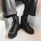 Black Thick-soled Heightened Martin Boots Men's Spring High-top Shoes Korean Style Student All-match Boots