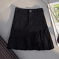 Denim Bag Hip Short Skirt Women's Fashion All-match Lotus Leaf High Waist Slim A-line Skirt
