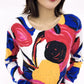 Women's Cashmere Sweater Printing Mid-length Wool Sweater  Large Size Knit Sweater Dress Women's Bottoming Dress Fall Winter