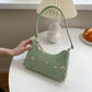 Lady Simple Hand Bag Baguette Bag Lace Flowers Pattern Armpit Bag for Women Shoulder Handbags