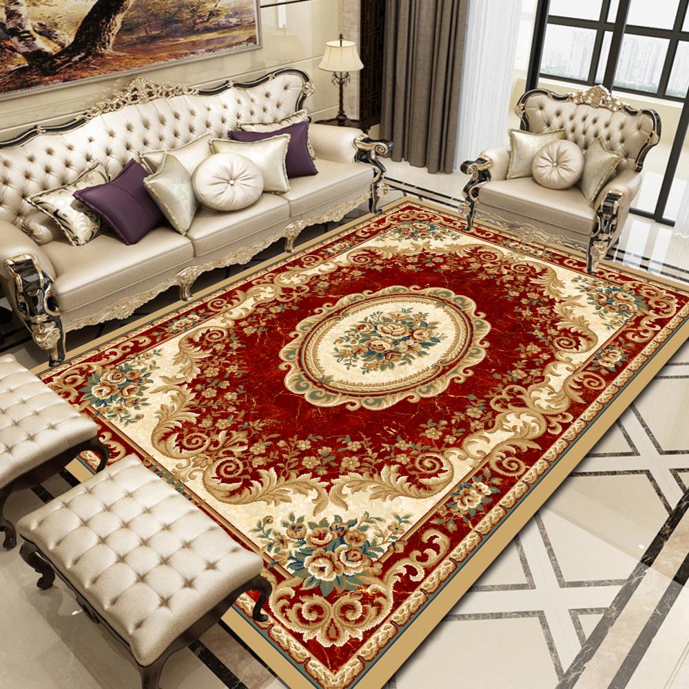 European Retro Court Large Carpets Non-slip Mats Bedroom Home Lving Room Rug Floor Rugs