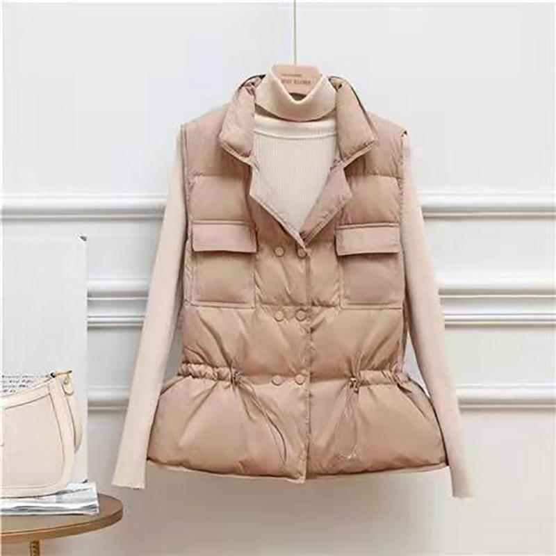 New Ultra Light Down Vest Women Short Vest Windproof Lightweight Warm Waistcoat Female White Duck Down Down Coat Sleeveless