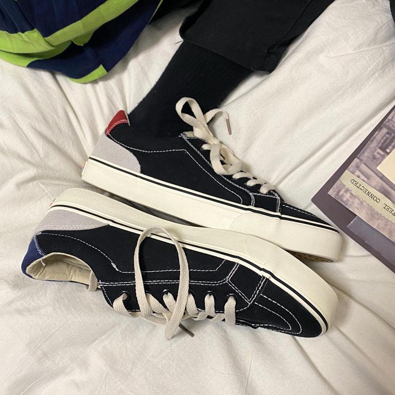 Low Top Old Skools CLASSICS MEN'S Black White Mid Sk8 Vulcanized Canvas Shoes Add Cotton Skateboarding Shoes Sneakers