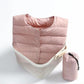Women's Winter Solid Color Down Jacket Ultra Light Duck Down Coat Female Autumn Slim Oversized Round Collar Short Jacket
