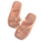 Fairy Wind Bow Flip-flops Female Summer Solid Color Outer Wear Soft Bottom Seaside Clip-on Beach Sandals and Slippers