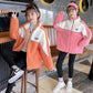 Girls' Jacket Autumn and Winter Clothes Korean Style Quilted Thick Warm Windproof Wool Sweater Top
