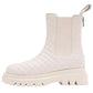 Fur Snow Boots Women's Thick-soled Plus Velvet Warm Cotton Boots In Tube Martin Boots Leather Back Zipper Diamond Short Boots