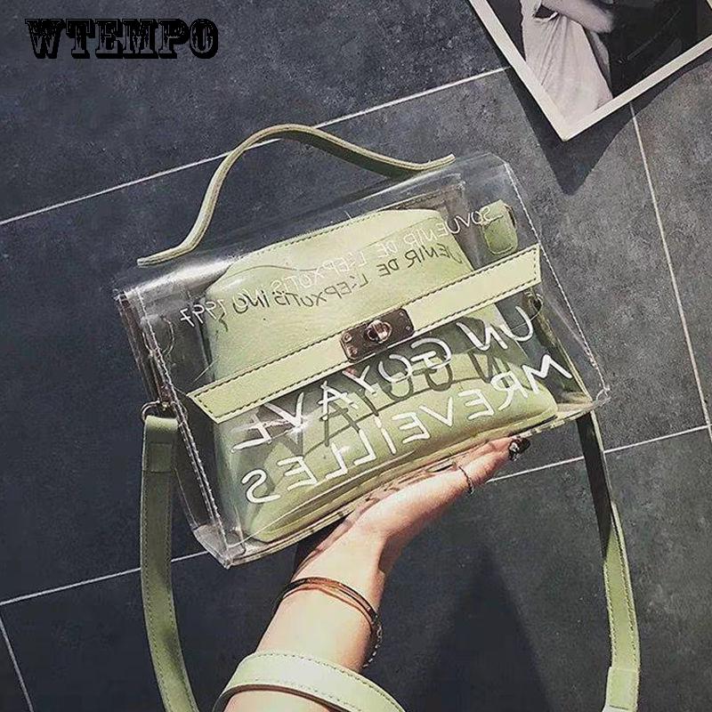 Women's bag trend transparent package fashion Joker bag shoulder bag simple Messenger bag