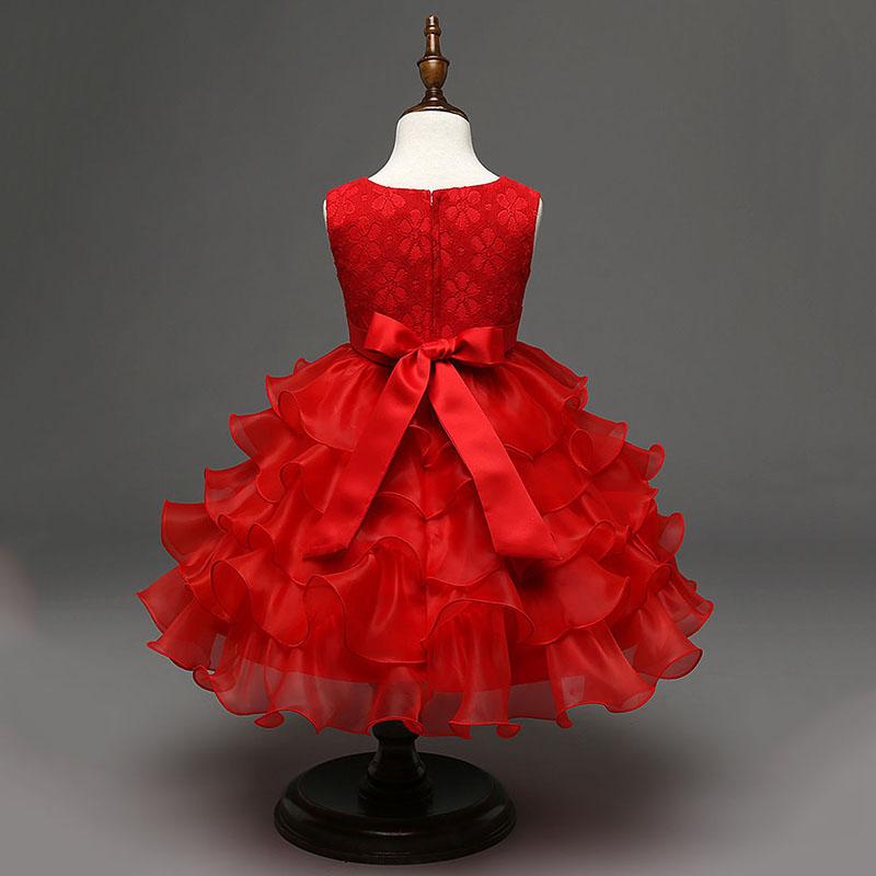 Temperament Diamond-studded Girls Sleeveless Puffy Princess Dress Children's Piano Performance Dress Bow Girl Cake Dress Wedding Dress