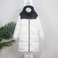 Couple Style Down Jacket Women Mid-length Korean Loose White Duck Down Color Matching Jacket