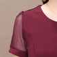 Women's Summer Dress Solid Color Round Neck Chiffon Slim A-line Skirt