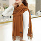 Winter Women Cashmere Solid Scarf Pashmina Shawls And Wraps Female Wool Stoles Head Scarves