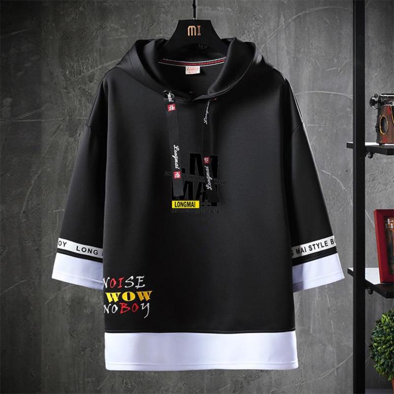 Men's Fashion Sweater Men's Spring Korean Fashion Loose Half-sleeved Sweatshirts