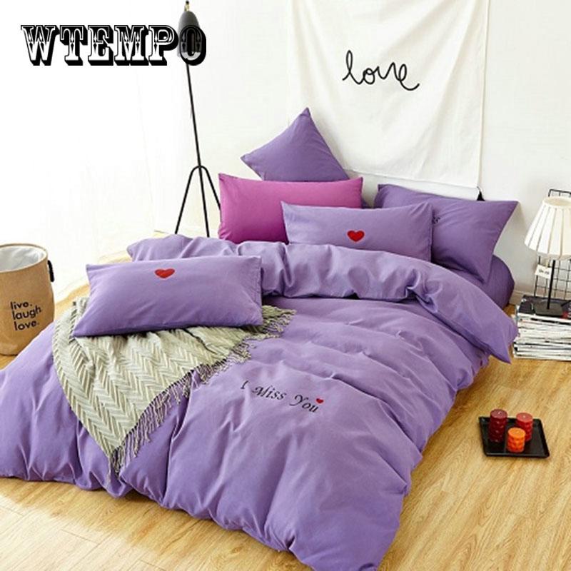I MISS YOU Bedding Set Applique Embroidery Duvet cover set Bed Sheet Pillowcases Queen King