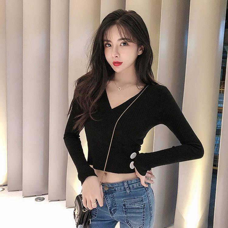Thick Autumn and Winter Low Collar Sweater Women Knit Sweater Women's Slim Fit Base Shirt Tops Women