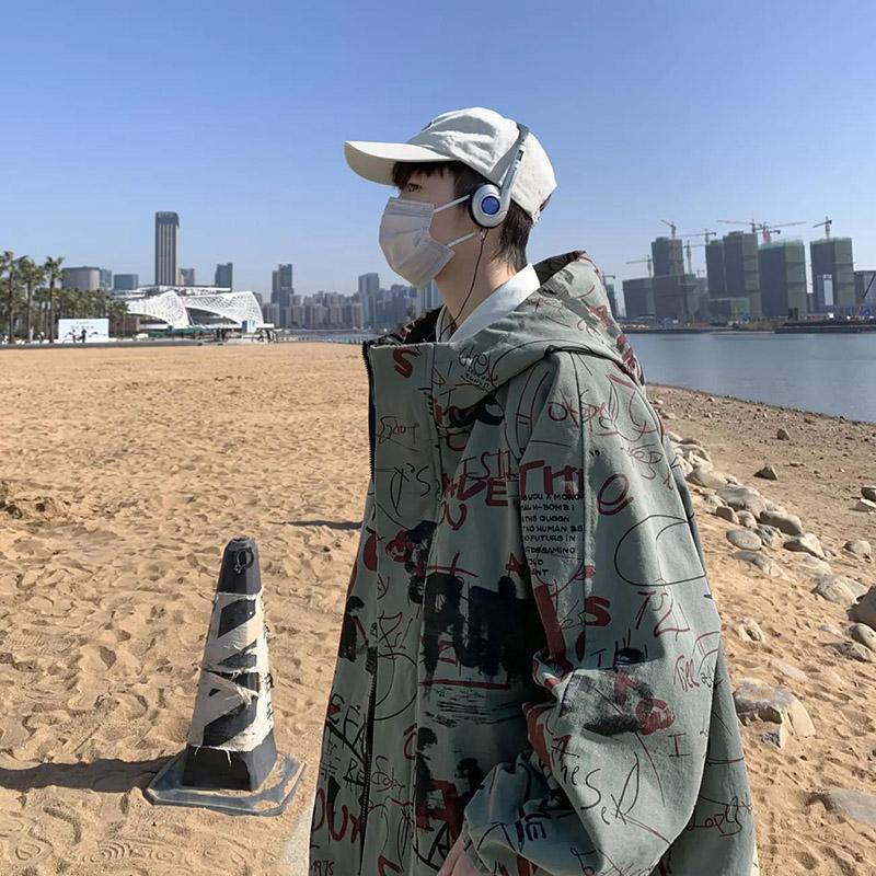 Workwear Jacket Men's Spring and Autumn Trend Retro Loose Jacket Handsome Gown Casual Top