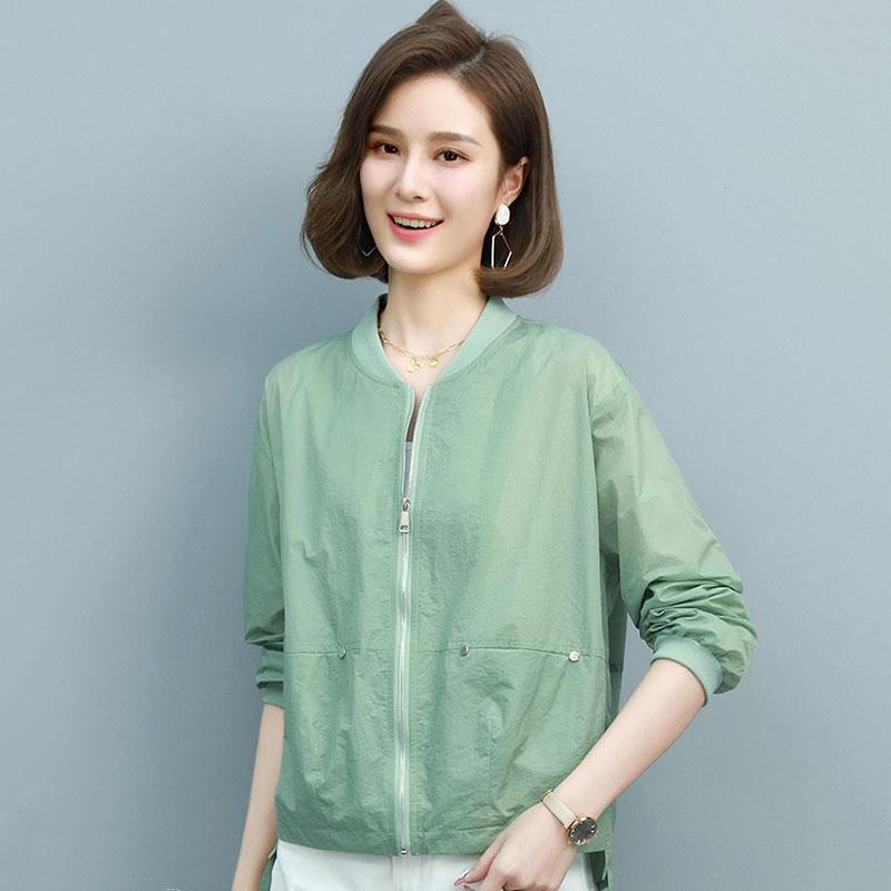Printed Solid Color Sun Protection Clothing Women's Long-sleeved Light Women's Short Jacket Casual All-match Summer Sun Protection Shirt