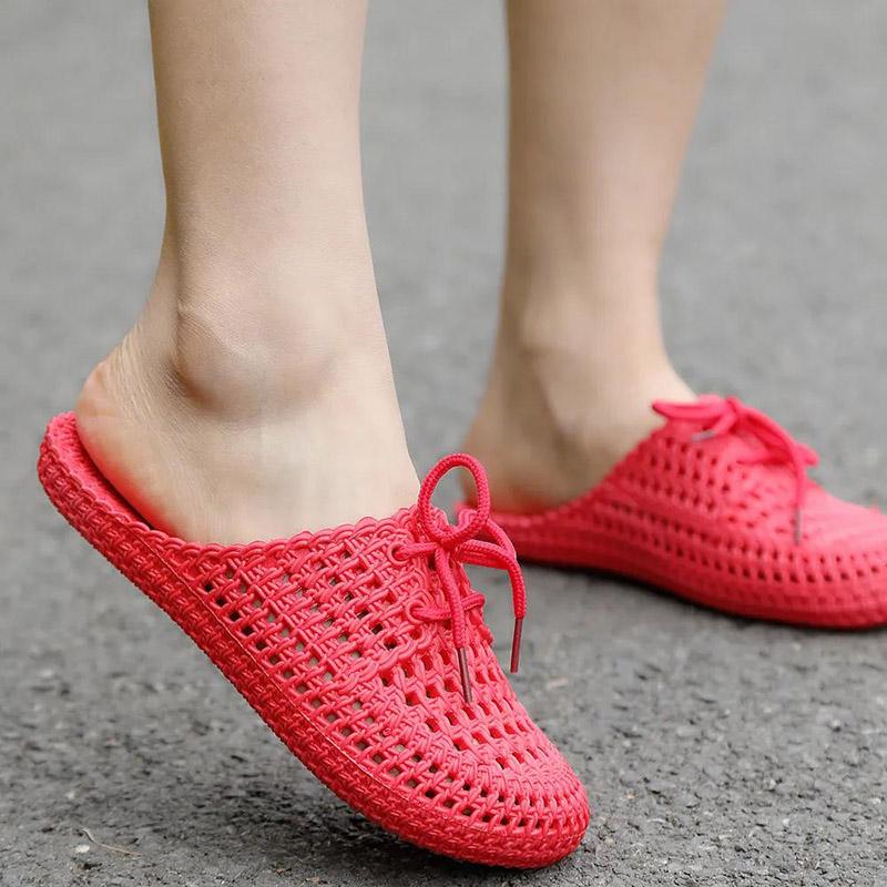 Women's Summer  Slippers Indoor Flat Bottom Breathable Non-slip Outer Wear Slippers