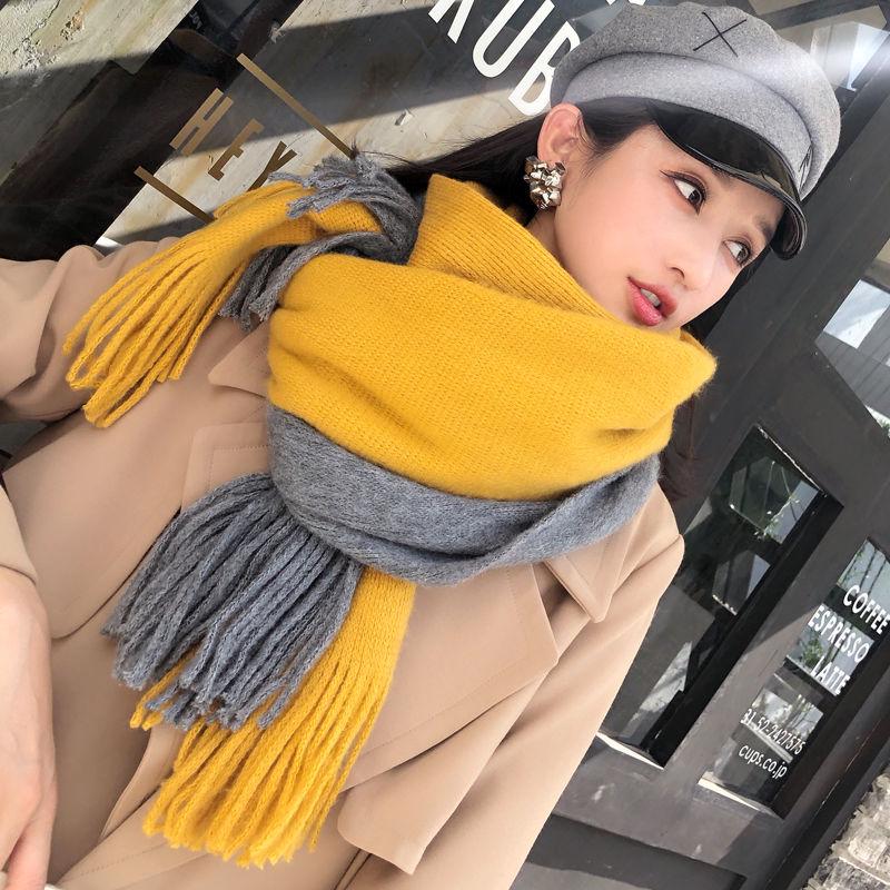 Men Fashion Scarves Men Winter Wool Knitted Cashmere Scarf Couple's Thick Warm Long Scarf